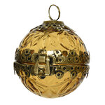 Винтажный елочный шар Шкатулка - Vivian Ambre 9 см, стекло