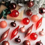 Набор пластиковых шаров Кастелло: Shades of Red 6-14 см, 26 шт