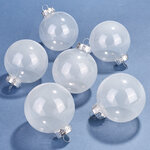 Елочные ПЭТ шары Albertine - White Glaze 8 см, 6 шт