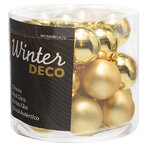 Набор стеклянных шаров 2.5 см золотой mix, 24 шт