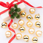 Набор стеклянных шаров 3.5 см золотой mix, 16 шт