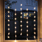 Гирлянда на окно Звездочки 0.9*1.2 м, 30 теплых белых LED ламп, прозрачный ПВХ, IP20