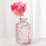 Стеклянная ваза-бутылка Уэльма 10 см нежно-розовая