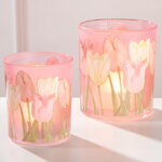 Набор стеклянных подсвечников Тюльпаны - Corsa la Piedra 8-10 см, 2 шт