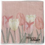 Бумажные салфетки Тюльпаны - Rincone la Piedra 17*17 см розовые, 20 шт