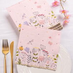 Бумажные салфетки Фловерис 17*17 см розовые, 20 шт