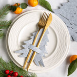 Набор конвертов для столовых приборов Лесная Красавица 16 см светло-серый, 4 шт