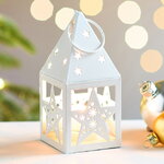 Декоративный подсвечник-домик Лестер 14 см белый