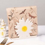 Салфетница Белая Ромашка 14*12 см