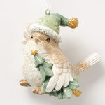 Елочная игрушка Птичка Ману с елочкой 8 см