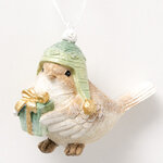 Елочная игрушка Птичка Ману с подарком 8 см