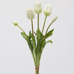 Силиконовые тюльпаны White Prince 5 шт, 48 см