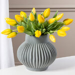 Силиконовые тюльпаны Идальго 9 шт, 29 см желтые