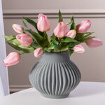 Силиконовые цветы Тюльпаны Пиккола Рагазза 5 шт, 28 см светло-розовые