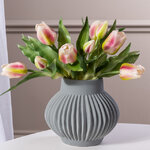 Силиконовые цветы Тюльпаны Пиккола Рагазза 5 шт, 28 см розовые