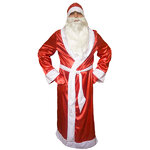 Взрослый карнавальный костюм Дед Мороз атласный, 48-50 размер