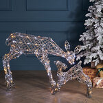 Набор светящихся оленей Малыш и Мама 2 шт, 48-102 см, 230 теплых/холодных белых LED ламп, IP44