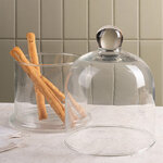Конфетница с крышкой Лейтон 18 см, стекло