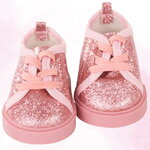 Туфли с блёстками для куклы Gotz 42-50 см на шнурках, розовые