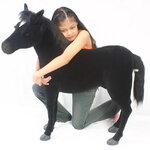 Большая мягкая игрушка Лошадь черная 97 см