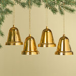 Елочная игрушка Колокольчик Xmas Peal 10 см золотой, 4 шт