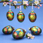 Елочные игрушки Яйца - Gioiosa Marea 8 см, 6 шт, подвеска, стекло