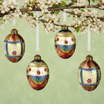 Елочные игрушки Яйца Павоне-Канавезе 11 см, 4 шт, стекло