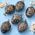 Елочные игрушки Яйца Чибьяна-ди-Кадоре 10 см, 6 шт, стекло