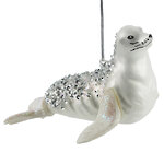 Стеклянная елочная игрушка Морской Лев Хьюго 15 см, подвеска