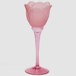 Стеклянный подсвечник-бокал Chiffon Blossom Glows 22 см розовый