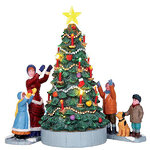 Композиция Наряжаем рождественскую елку, 13 см, подсветка, батарейки