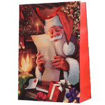 Подарочный пакет Добрый Санта с письмами 42*30*12 см