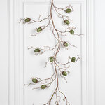 Декоративная ветка с желудями Осенний купаж 110 см, зеленый