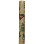 Крафт бумага для подарков Christmas Charm: Лесная Деревушка 200*70 см