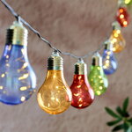 Гирлянда из лампочек Solar Glow на солнечной батарее, 10 разноцветных ламп с теплым белым светом, 1.9 м, черный ПВХ, IP44