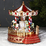 Светящаяся композиция Новогодняя Карусель Де Арколь 22*19 см, с движением и музыкой, на батарейках