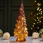 Новогодний светильник Елочка - Amber Cone 39 см, 10 LED ламп, на батарейках