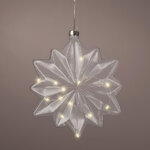 Подвесной светильник Звезда - Cristal Perfecto 19*8 см, 15 микро LED ламп, таймер, на батарейках, стекло