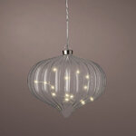 Подвесной светильник Луковка - Cristal Perfecto 21*20 см, 15 микро LED ламп, таймер, на батарейках, стекло