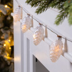 Светодиодная гирлянда Шишки - Perfecto 1.75 м, 8 теплых белых LED ламп, прозрачный ПВХ, на батарейках, IP20