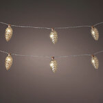 Светодиодная гирлянда Шишки Gold Perfecto 1.75 м, 8 теплых белых LED ламп, прозрачный ПВХ, на батарейках, IP20