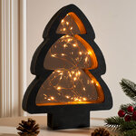 Новогодний светильник Елка Night light 28*21 см, 40 теплых белых микро LED ламп, на батарейках, IP20