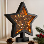 Декоративный светильник Звезда Night light 28*26 см, 40 теплых белых микро LED ламп, на батарейках, IP20