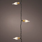 Светодиодная гирлянда на батарейках Vintage lights 4.9 м, 50 теплых белых LED ламп, зеленый ПВХ, контроллер, таймер, IP20
