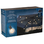 Гирлянда из лампочек для уличного зонта Parasol Lights 1.2 м, 20 теплых белых LED ламп, черный ПВХ, IP44