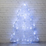 Светящаяся фигура Елка White Pearl 60 см, 60 холодных белых LED ламп с мерцанием, IP44