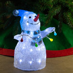 Светящаяся фигура Снеговик с гирляндой 33 см, 40 LED ламп, IP44