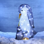 Акриловая фигура Пингвин с Малышом 47 см, 60 LED ламп, IP44