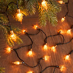 Светодиодная гирлянда Vintage Lights 12 м, 120 теплых белых LED ламп, зеленый ПВХ, контроллер, таймер, IP20