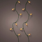 Светодиодная гирлянда Vintage Lights 12 м, 120 теплых белых LED ламп, зеленый ПВХ, контроллер, таймер, IP20